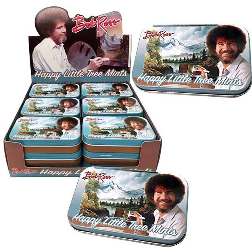 Bob Ross Happy Little Tree Mints Tin Candy (2 Pack) Peppermint Flavor Gift  Stuffer with 2 GosuToys Stickers