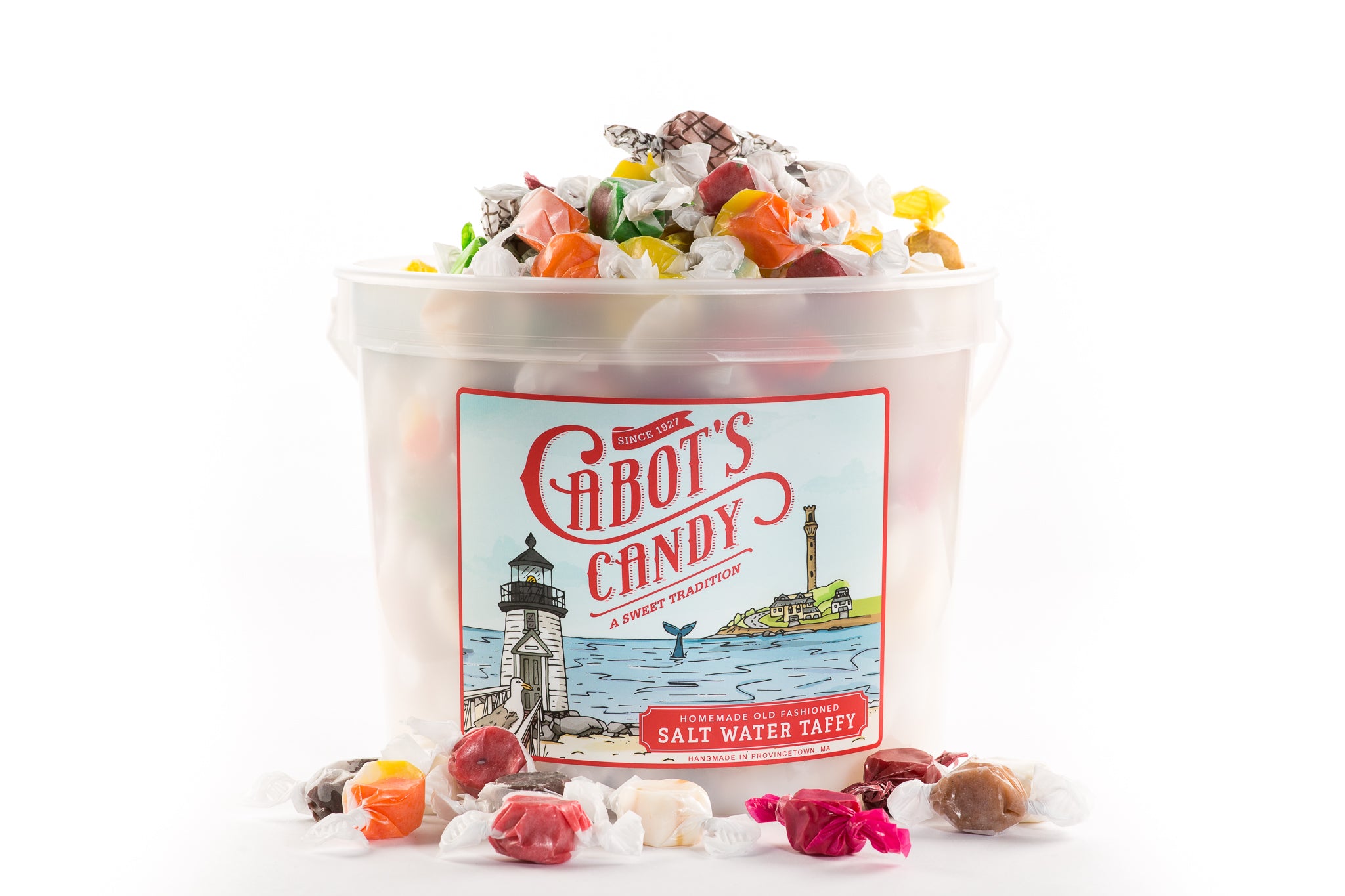 5 lb Bucket of Assorted Salt Water Taffy | Cabot's Candy